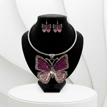 Load image into Gallery viewer, Butterfly Earrings and Choker Set