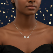 Load image into Gallery viewer, Aries Silver Necklace - Black Woman Model
