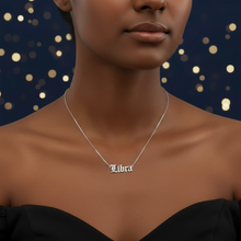 Load image into Gallery viewer, Libra Silver Necklace - Black Woman Model
