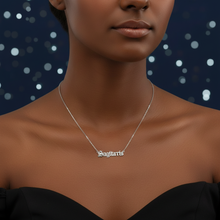 Load image into Gallery viewer, Sagittarius Silver Necklace - Black Woman Model
