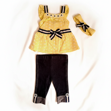 Load image into Gallery viewer, My Little Sunshine Baby Girl Outfit | 3-Piece Cotton Set with Headband
